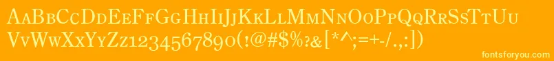 CenturyOldStyleCapsRegular Font – Yellow Fonts on Orange Background