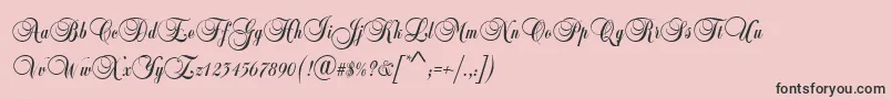 フォントBalmoralD – ピンクの背景に黒い文字