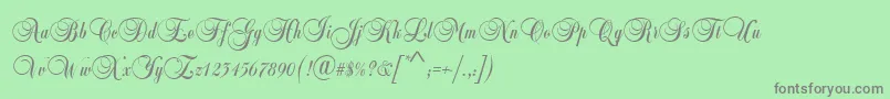 フォントBalmoralD – 緑の背景に灰色の文字