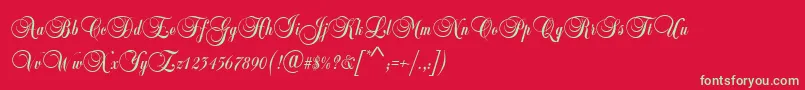 フォントBalmoralD – 赤い背景に緑の文字