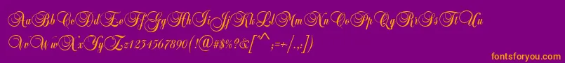 BalmoralD Font – Orange Fonts on Purple Background