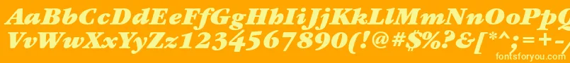 GaramondbookettBolditalic-Schriftart – Gelbe Schriften auf orangefarbenem Hintergrund