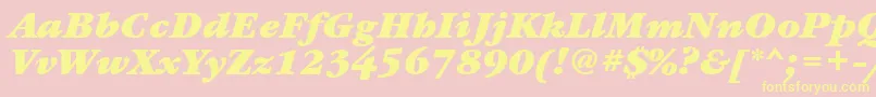 GaramondbookettBolditalic-Schriftart – Gelbe Schriften auf rosa Hintergrund