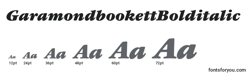 GaramondbookettBolditalic Font Sizes
