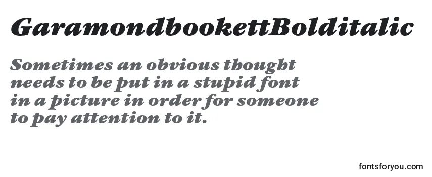 Review of the GaramondbookettBolditalic Font
