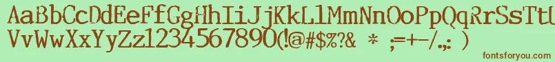 Incognitype Font – Brown Fonts on Green Background