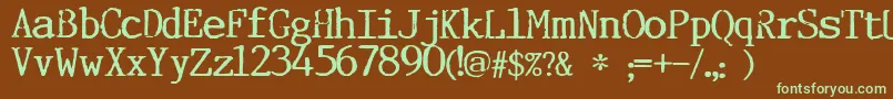 Incognitype Font – Green Fonts on Brown Background