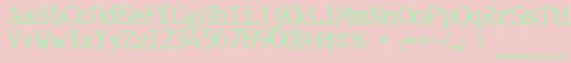 Incognitype Font – Green Fonts on Pink Background