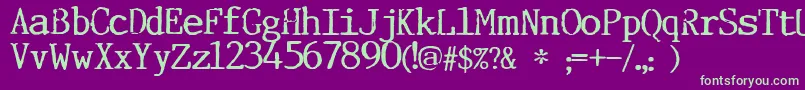Incognitype Font – Green Fonts on Purple Background