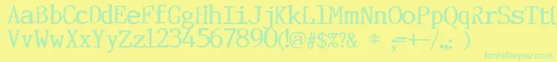 Incognitype-Schriftart – Grüne Schriften auf gelbem Hintergrund