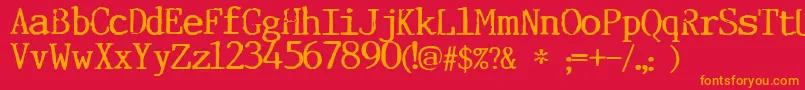 Incognitype Font – Orange Fonts on Red Background