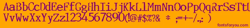 Incognitype Font – Purple Fonts on Orange Background