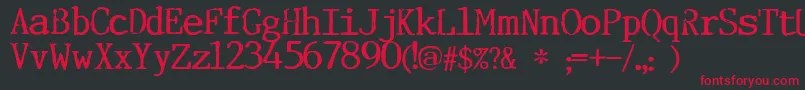 Incognitype Font – Red Fonts on Black Background