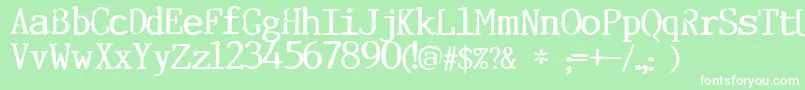 Incognitype Font – White Fonts on Green Background