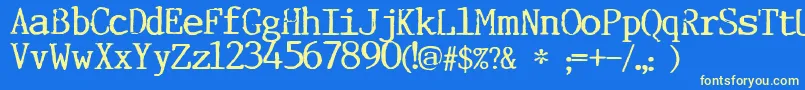 Incognitype Font – Yellow Fonts on Blue Background