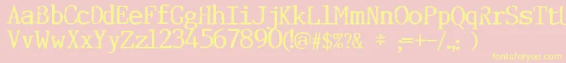 Incognitype Font – Yellow Fonts on Pink Background