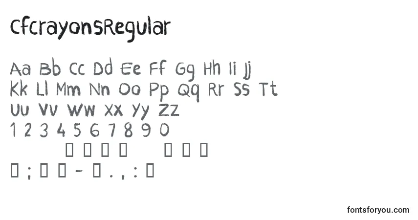 Schriftart CfcrayonsRegular – Alphabet, Zahlen, spezielle Symbole