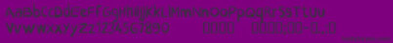 フォントCfcrayonsRegular – 紫の背景に黒い文字