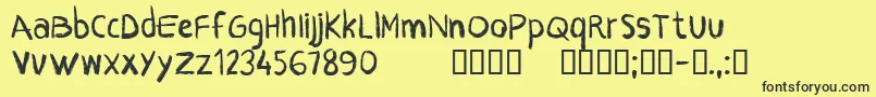 Шрифт CfcrayonsRegular – чёрные шрифты на жёлтом фоне