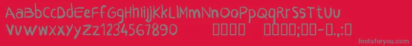 CfcrayonsRegular Font – Gray Fonts on Red Background