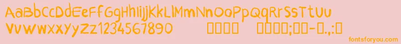 CfcrayonsRegular Font – Orange Fonts on Pink Background