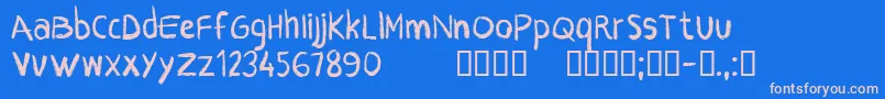 Шрифт CfcrayonsRegular – розовые шрифты на синем фоне
