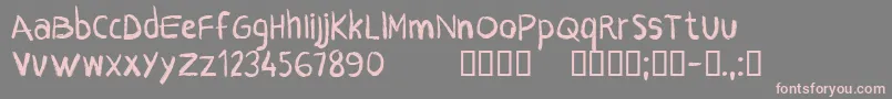CfcrayonsRegular-fontti – vaaleanpunaiset fontit harmaalla taustalla