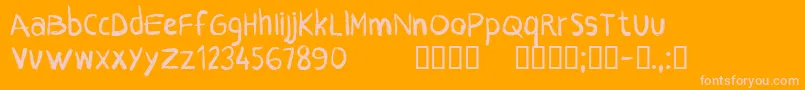 フォントCfcrayonsRegular – オレンジの背景にピンクのフォント