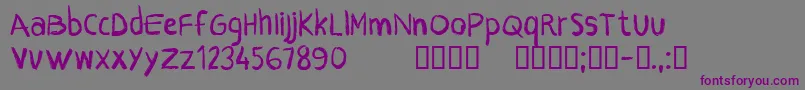 Шрифт CfcrayonsRegular – фиолетовые шрифты на сером фоне