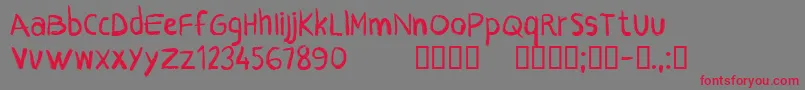 CfcrayonsRegular-Schriftart – Rote Schriften auf grauem Hintergrund
