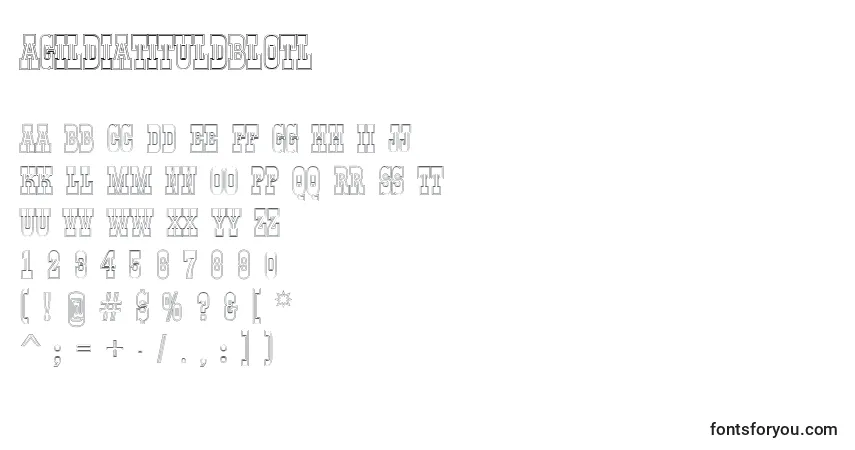 Schriftart AGildiatituldblotl – Alphabet, Zahlen, spezielle Symbole
