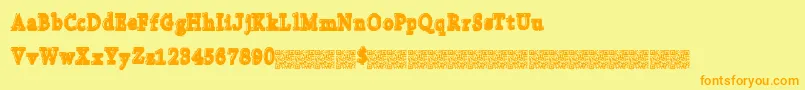 Fonte Collegebytes – fontes laranjas em um fundo amarelo