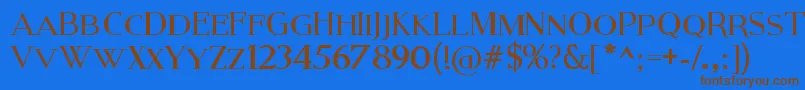 Czcionka ModernSerif – brązowe czcionki na niebieskim tle