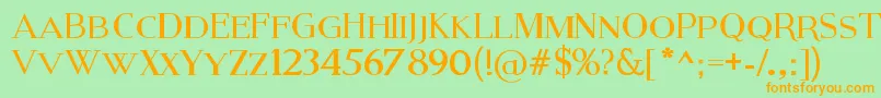 ModernSerif-fontti – oranssit fontit vihreällä taustalla