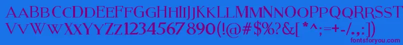 Шрифт ModernSerif – фиолетовые шрифты на синем фоне