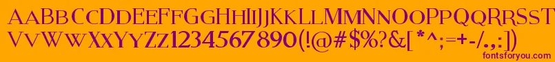 ModernSerif Font – Purple Fonts on Orange Background