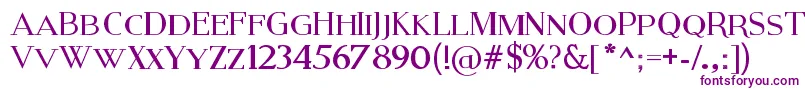 Czcionka ModernSerif – fioletowe czcionki na białym tle