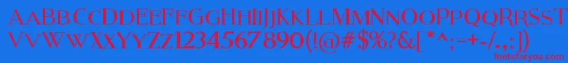 ModernSerif Font – Red Fonts on Blue Background