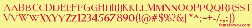 ModernSerif Font – Red Fonts on Yellow Background