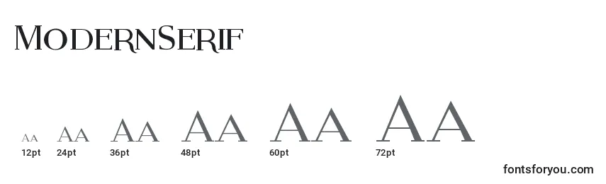 Размеры шрифта ModernSerif