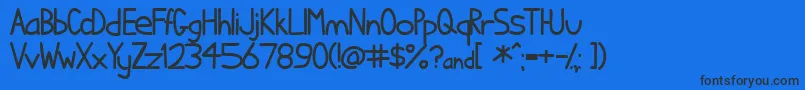 Ihatcs Font – Black Fonts on Blue Background