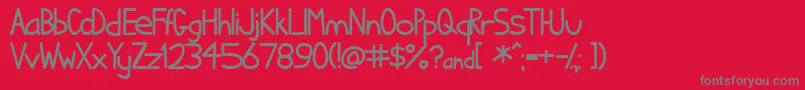 Ihatcs Font – Gray Fonts on Red Background