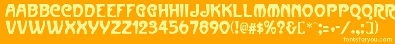 Metropolitain Font – Yellow Fonts on Orange Background