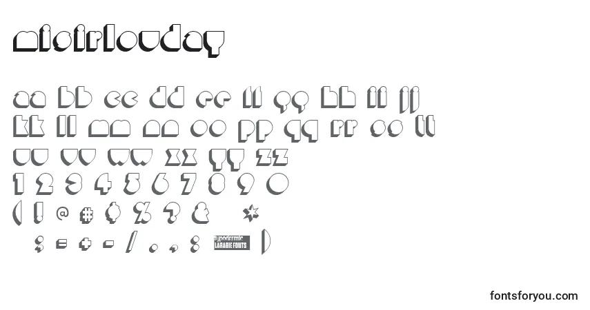 Schriftart Misirlouday – Alphabet, Zahlen, spezielle Symbole