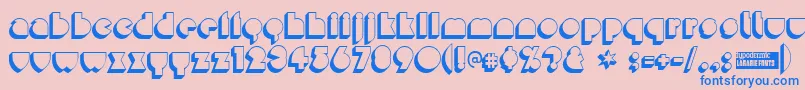 フォントMisirlouday – ピンクの背景に青い文字