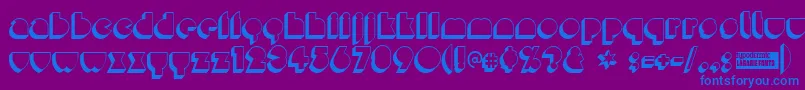 Misirlouday-Schriftart – Blaue Schriften auf violettem Hintergrund