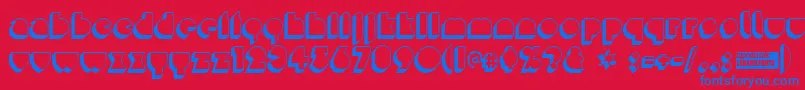 Misirlouday Font – Blue Fonts on Red Background