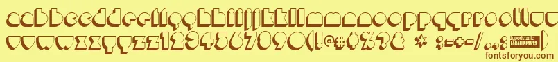 Шрифт Misirlouday – коричневые шрифты на жёлтом фоне