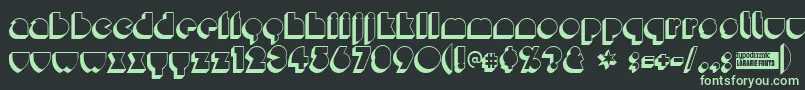 フォントMisirlouday – 黒い背景に緑の文字