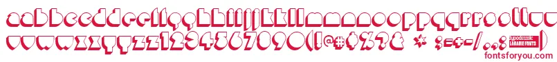 フォントMisirlouday – 白い背景に赤い文字